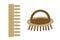 Comb and brush for combing dog or cat hair. Accessories for pets. Shop concept