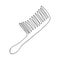 Comb icon, sticker. sketch hand drawn doodle. monochrome minimalism. combing