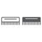 Comb line and glyph icon, hairdressing and accessories, hair brush sign, vector graphics, a linear pattern on a white