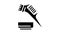 comb and plate for keratin application glyph icon animation