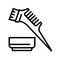 comb and plate for keratin application line icon vector illustration