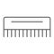 Comb thin line icon, hairdressing and accessories, hair brush sign, vector graphics, a linear pattern on a white