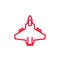 Combat aircraft icon, linear style