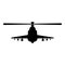 Combat helicopter attack military concept view front icon black color vector illustration image flat style