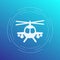 Combat helicopter icon, vector pictogram