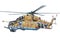 Combat helicopter on a white background