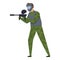 Combat player icon cartoon vector. Paintball shooting