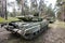 Combat training of the Armed Forces of Ukraine in training center near Kyiv, Ukraine. September 2012 Column of tanks