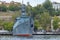 Combat warship of the Russian Navy in the port of Sevastopol. Russian ships on combat duty.