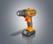 combi drill impact drill and driver 3d render on fgrey bac