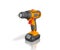 combi drill impact drill and driver 3d render isolated on