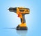 Combi drill impact drill and driver on blue background 3d