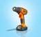 combi drill impact drill and driver on blue gradient backg