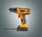 Combi drill impact drill and driver on grey background 3d