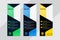 Combination Blue, green, black, yellow Colors Flat Style Website Banner