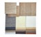 combination of interior material samples contain oak wooden ceramic flooring tiles and drapery fabric catalog palette.