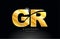 combination letter gr g r gold golden alphabet metal logo icon design