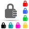 combination lock multi color style icon. Simple glyph, flat vector of lock and keys icons for ui and ux, website or mobile