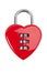 Combination lock with a red heart