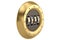 Combination number lock,metallic code mechanism. 3D illustration