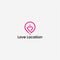 Combination people, location, and love logo lineart. pin logo, love logo, people logo