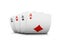 The combination of playing cards poker casino. Isolated playing cards up on table isolated on white background. Vector