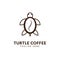 A combination of turtle turtle coffee.turtle logo, simple, clean and elegant,Turtle Coffee logo design idea,