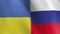 Combination of Ukraine and Russian flag