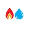 Combination of water and fire elements  logo, nature power