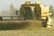 Combine harvester during canola harvest