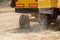 Combine harvester harvesting barley fields