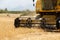 Combine harvester harvesting barley fields