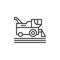 Combine harvester line icon, outline vector sign, linear style pictogram isolated on white. Symbol, logo illustration. Editable st