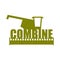 Combine harvester logo. Sign Farm. Machine for harvesting grain