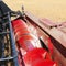 Combine harvesting soybeans.