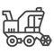 Combine line icon, heavy equipment concept, agricultural vehicle sign on white background, Combine harvester icon in