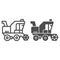 Combine line and solid icon, heavy equipment concept, agricultural vehicle sign on white background, Combine harvester