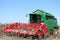 Combine on sunflower harvest