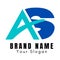 a combined logo of letters a and s, a very attractive blend for your business or product brand
