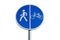 Combined road sign pedestrian and bicycle