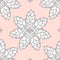 Combined succulents in gray outline and white plan on pastel pin