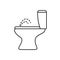 Combined toilet bidet. Linear icon of ceramic sanitary ware for bathroom. Black simple illustration. Contour isolated vector