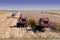 Combines Harvesting Corn