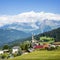 Combloux village and Mont Blanc