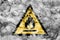 Combustible and flammable materials hazard warning smoke sign. T