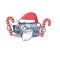 Combustion engine Cartoon character in Santa costume with candy