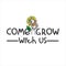 Come grow with us. Banner for a recruitment ad, heading. Recruitment, team building and personal growth concept