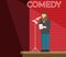 Comedian Doing Stand Up. Flat vector