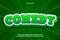 Comedy editable text effect 3 dimension emboss comic style green color