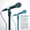 Comedy and entertaining live show advertising poster with 3d mic